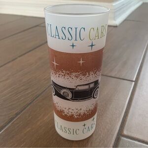 Frosted MCM Classic Cars 'Duesenberg' Collins Glass
